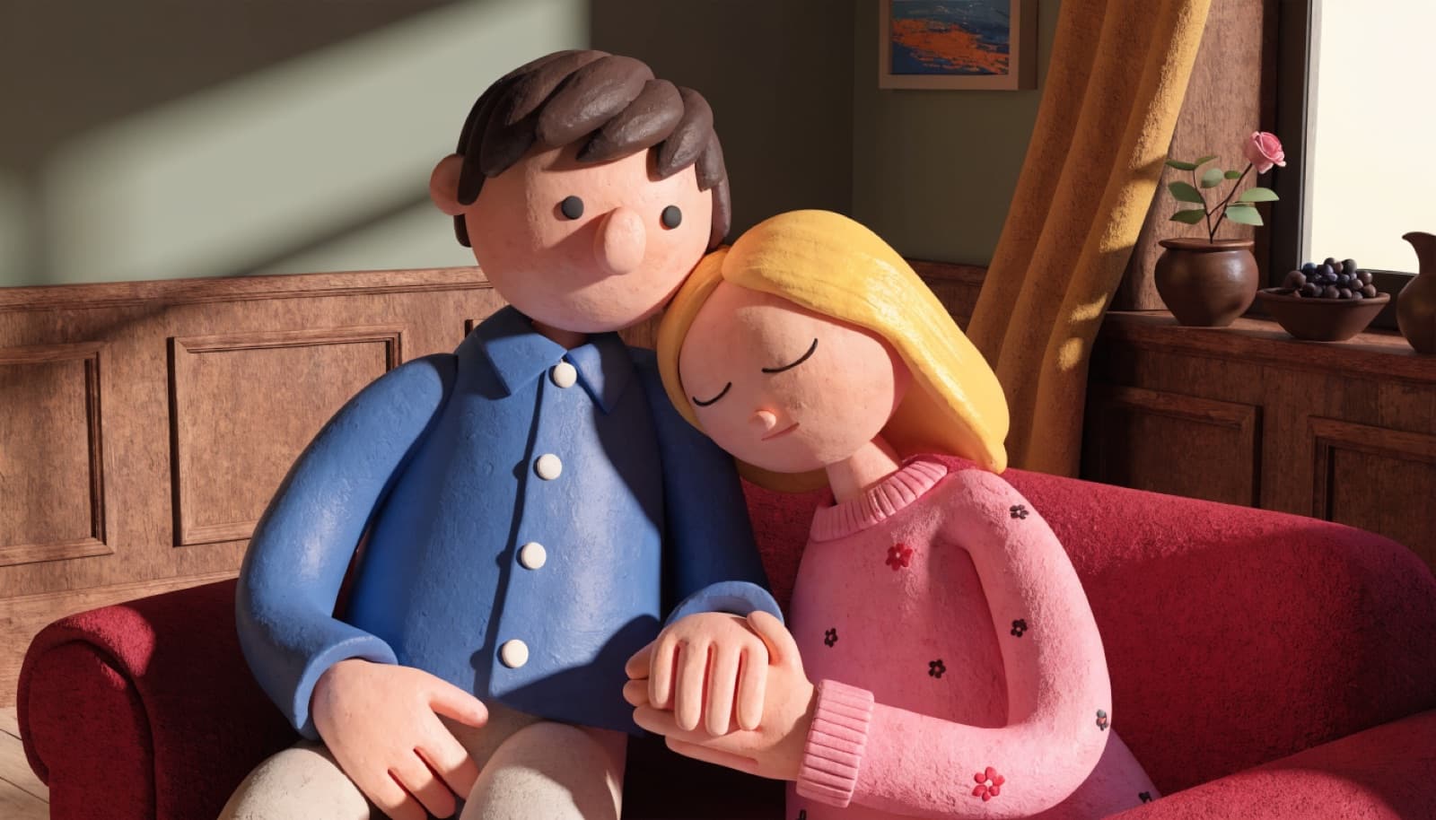 Claymation — the same love story rendered in Claymation animation style