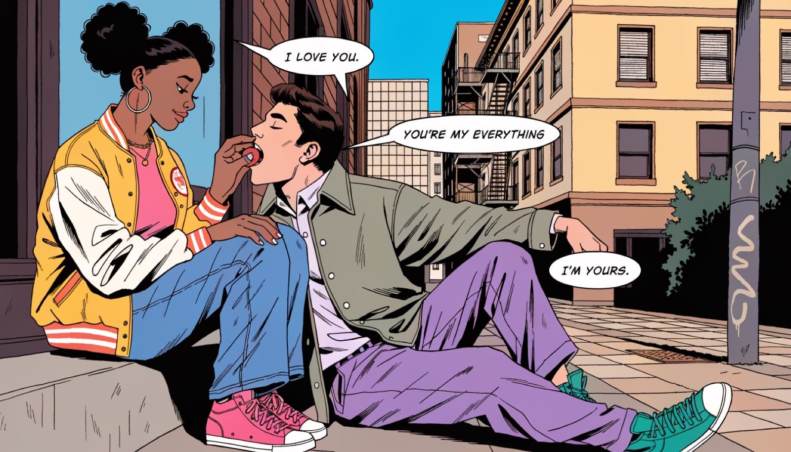 Comic Book — the same love story rendered in Comic Book animation style