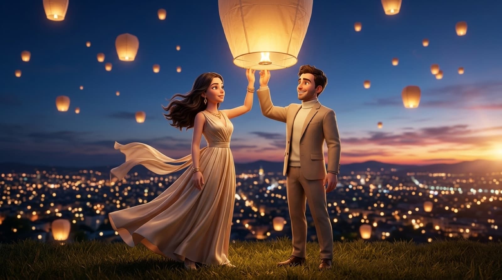 Pixar Style — the same love story rendered in Pixar Style animation style